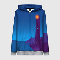 Женская толстовка на молнии Маяк в ночи