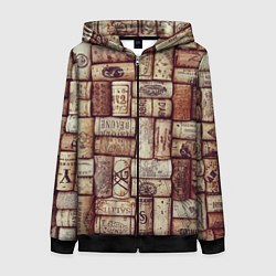 Женская толстовка на молнии Текстура винные пробки марочного вина