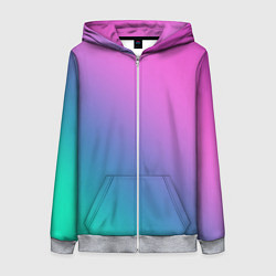 Женская толстовка на молнии Розовый с бирюзовым и синим градиент
