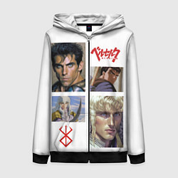 Толстовка на молнии женская Оуэн Уилсон и Бен Стиллер в аниме Берсерк, цвет: 3D-черный