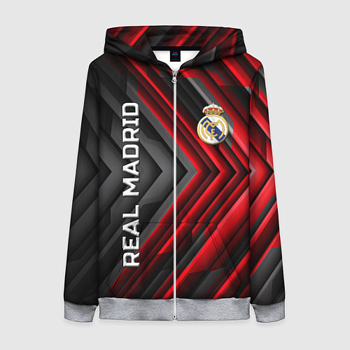 Женская толстовка на молнии Real Madrid art / 3D-Меланж – фото 1
