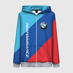 Женская толстовка на молнии Bmw - m colors