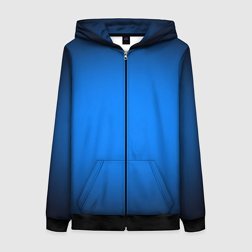 Женская толстовка на молнии Лазурный фон и черная виньетка / 3D-Черный – фото 1