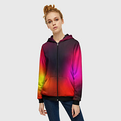 Толстовка на молнии женская Абстрактная текстура, цвет: 3D-черный — фото 2