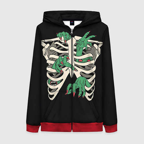 Женская толстовка на молнии Монстры внутри / 3D-Красный – фото 1