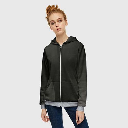 Женская толстовка на молнии Чёрные геометрические металлические листы / 3D-Меланж – фото 3
