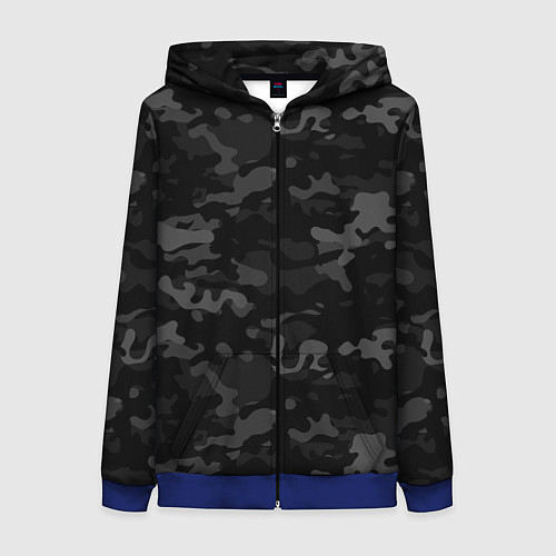 Женская толстовка на молнии Ночной камуфляж / 3D-Синий – фото 1