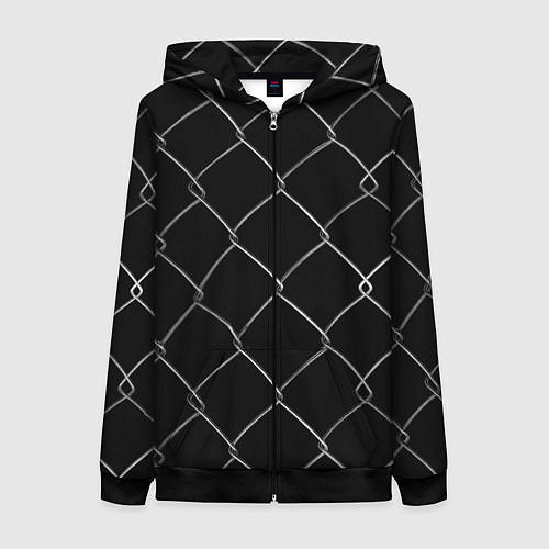 Женская толстовка на молнии Плетеный забор / 3D-Черный – фото 1
