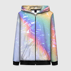 Толстовка на молнии женская Голография и пленка - текстура, цвет: 3D-черный