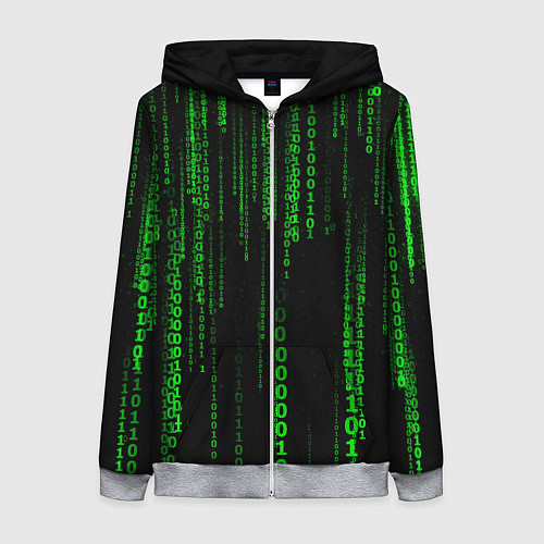 Женская толстовка на молнии Двоичная система исчисления / 3D-Меланж – фото 1