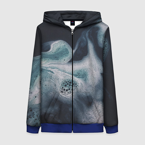 Женская толстовка на молнии Дымчатая пенка / 3D-Синий – фото 1
