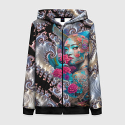 Женская толстовка на молнии Japanese beauty - irezumi