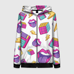 Женская толстовка на молнии Паттерн в стиле 90-х