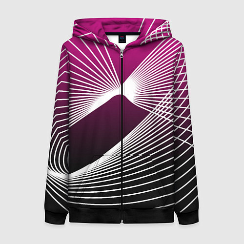 Женская толстовка на молнии Авангардная растровая композиция / 3D-Черный – фото 1