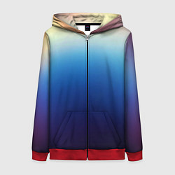 Толстовка на молнии женская Blue gradient colors, цвет: 3D-красный