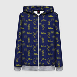 Толстовка на молнии женская Bart pattern Eat my shorts, цвет: 3D-меланж