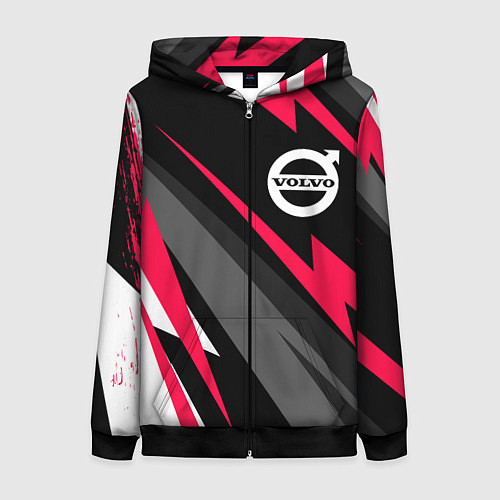 Женская толстовка на молнии Volvo fast lines / 3D-Черный – фото 1