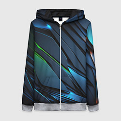 Женская толстовка на молнии Разломленные плиты со светом