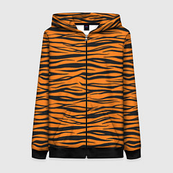Толстовка на молнии женская Тигра, цвет: 3D-черный