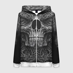 Женская толстовка на молнии Череп в стиле Гигера