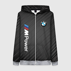Толстовка на молнии женская BMW power m, цвет: 3D-меланж