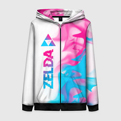 Женская толстовка на молнии Zelda neon gradient style: по-вертикали