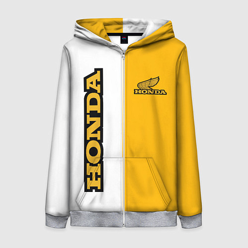 Женская толстовка на молнии Honda sign / 3D-Меланж – фото 1