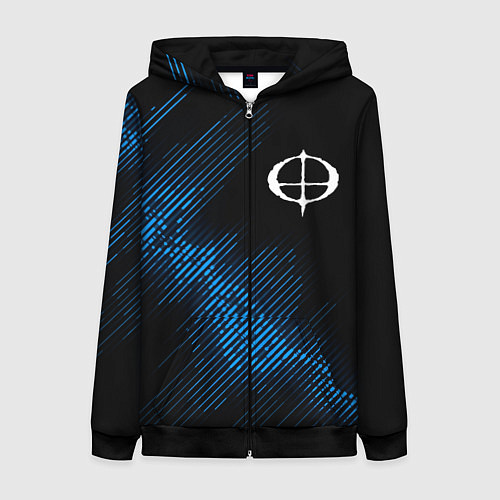 Женская толстовка на молнии Ozzy Osbourne звуковая волна / 3D-Черный – фото 1