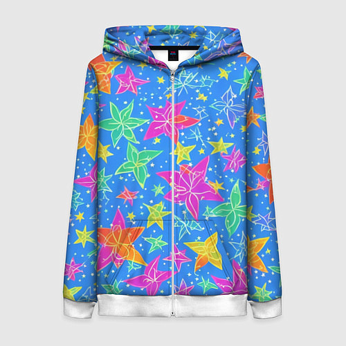 Женская толстовка на молнии Морские мотивы / 3D-Белый – фото 1