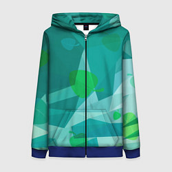 Женская толстовка на молнии Листочки и треугольники