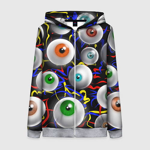 Женская толстовка на молнии Глазы / 3D-Меланж – фото 1