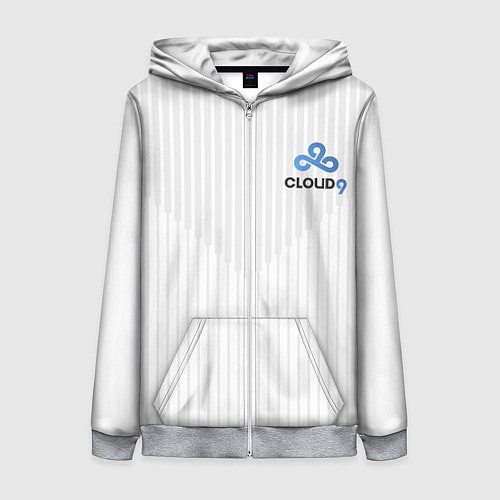 Женская толстовка на молнии Cloud9 white / 3D-Меланж – фото 1