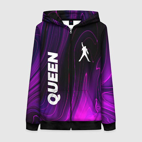Женская толстовка на молнии Queen violet plasma / 3D-Черный – фото 1