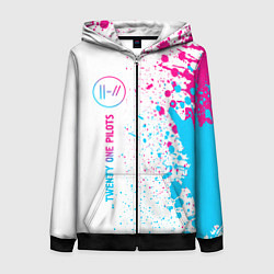 Женская толстовка на молнии Twenty One Pilots neon gradient style: по-вертикал