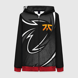 Толстовка на молнии женская Fnatic - white line, цвет: 3D-красный