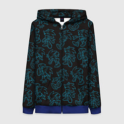 Женская толстовка на молнии Соник паттерн