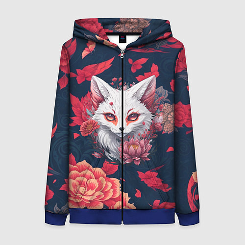 Женская толстовка на молнии Братец лис / 3D-Синий – фото 1