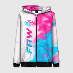 Женская толстовка на молнии FAW neon gradient style: по-вертикали