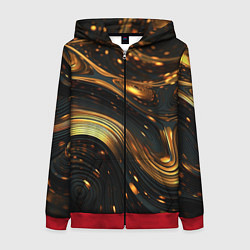 Толстовка на молнии женская Жидкое золото, цвет: 3D-красный