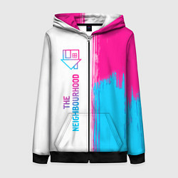 Толстовка на молнии женская The Neighbourhood neon gradient style: по-вертикал, цвет: 3D-черный