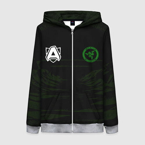 Женская толстовка на молнии Alliance uniform / 3D-Меланж – фото 1