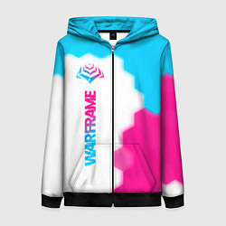 Женская толстовка на молнии Warframe neon gradient style: по-вертикали