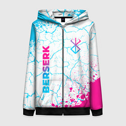 Толстовка на молнии женская Berserk neon gradient style: надпись, символ, цвет: 3D-черный