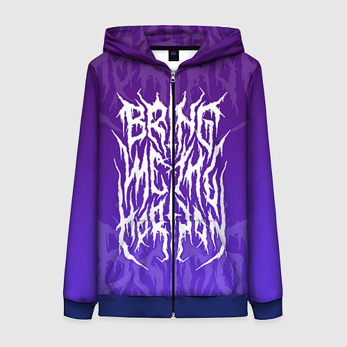 Женская толстовка на молнии Bring Me The Horizon Lettering / 3D-Синий – фото 1