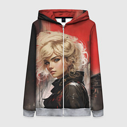 Толстовка на молнии женская Смотрящая за районом, цвет: 3D-меланж