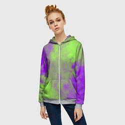 Толстовка на молнии женская Октябрьский шум, цвет: 3D-меланж — фото 2