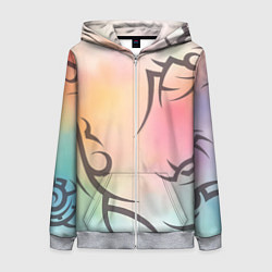 Женская толстовка на молнии Трайбл граффити