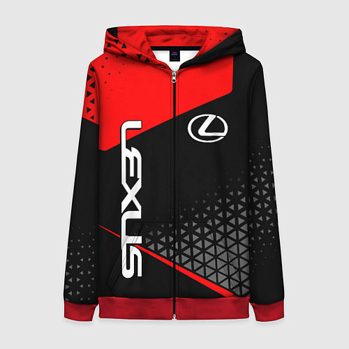 Женская толстовка на молнии Lexus - red sportwear / 3D-Красный – фото 1