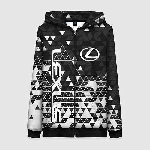 Женская толстовка на молнии Лексус - распад / 3D-Черный – фото 1