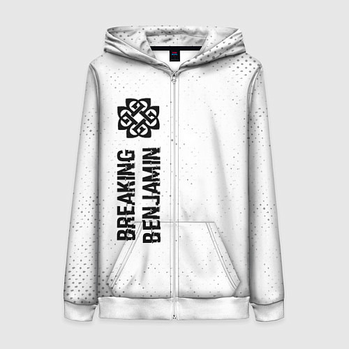 Женская толстовка на молнии Breaking Benjamin glitch на светлом фоне: по-верти / 3D-Белый – фото 1